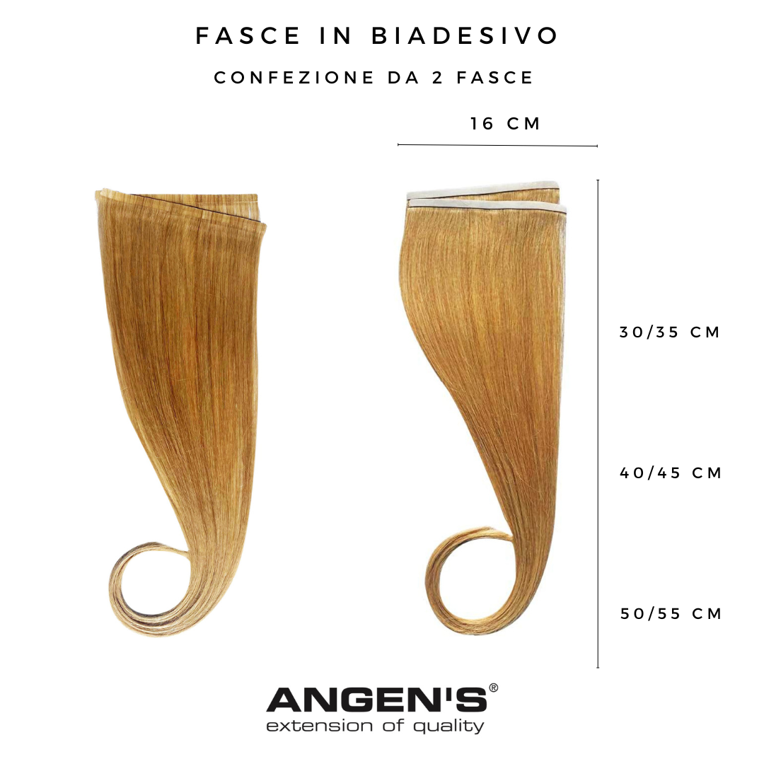Fascia biadesiva In Capelli Lisci Colore 14 Conf.2 fasce da 16 cm - Mis. 50/55 cm