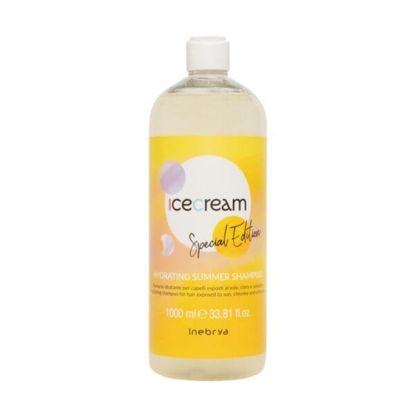 Shampoo Inebrya Ice Cream Special Edition Hydrating Summer Shampoo in formato da 1000 ml.